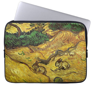 Van Gogh - Fält med två kaniner Laptop Fodral