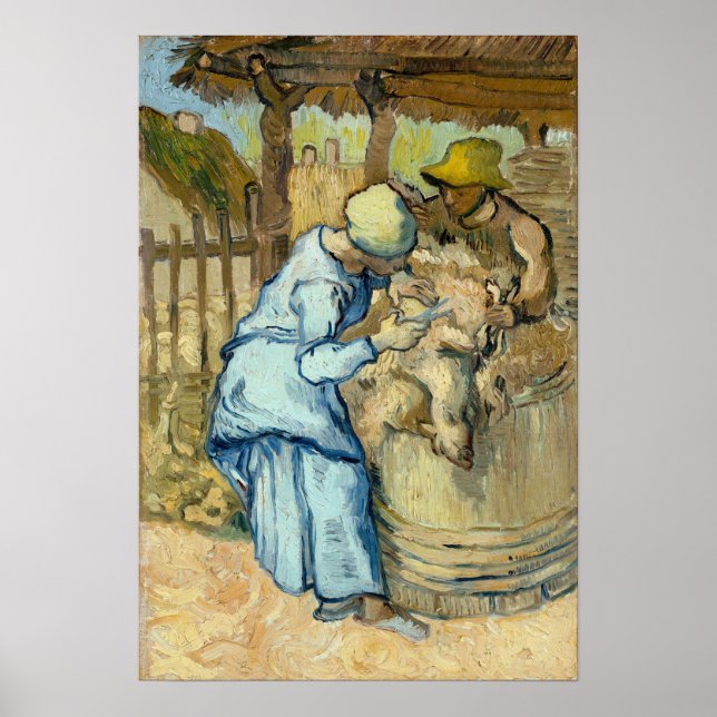 Van Gogh - Fårklipparen (Efter Millet) Poster (Framsidan)