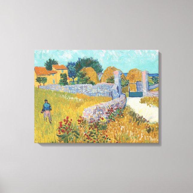 Van Gogh Farmhouse i Provence Gallery Wrapped Art Canvastryck (Framsida)