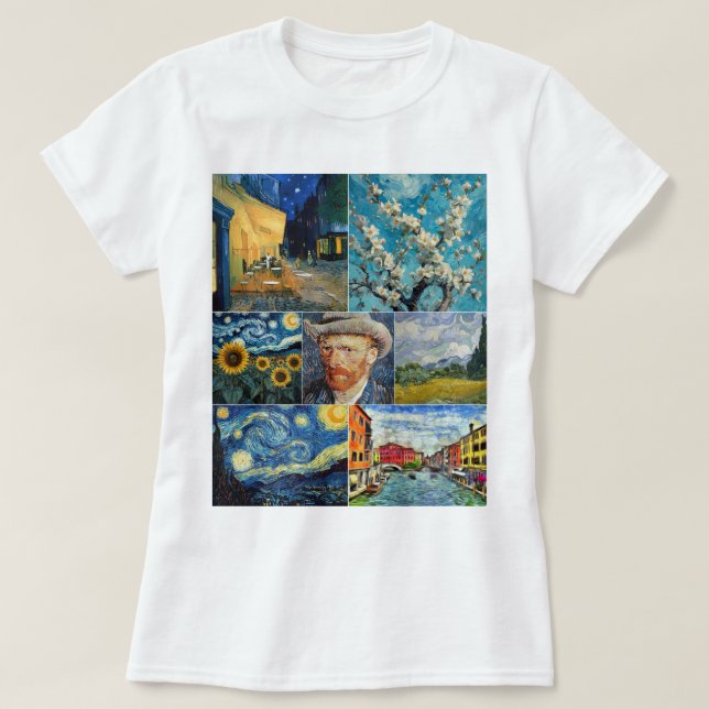Van Gogh Fine Art Collage T Shirt (Design framsida)