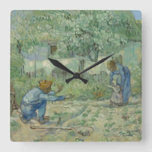 Van Gogh First Step Painting Art Fyrkantig Klocka