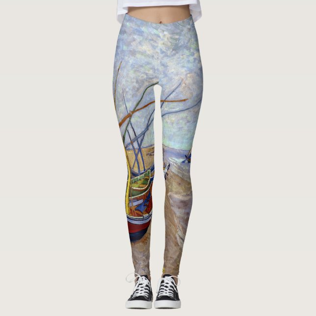 Van Gogh FishBoats Leggings (Framsida)