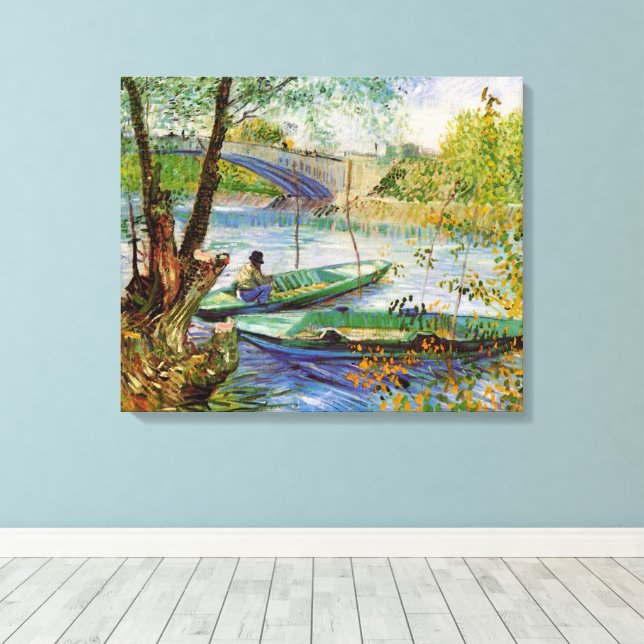 Van Gogh Fishing in Vår, Pont de Clichy Canvastryck (Insitu (trägolv))