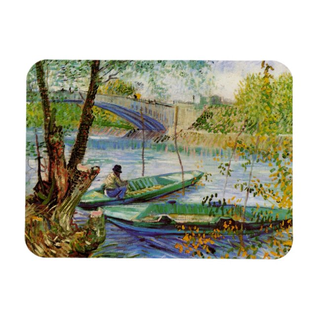 Van Gogh Fishing in Vår, Pont de Clichy Magnet (Horisontell)