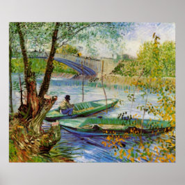 Van Gogh Fishing in Vår, Pont de Clichy Poster