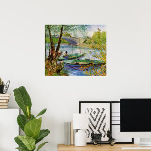 Van Gogh Fishing in Vår, Pont de Clichy Poster