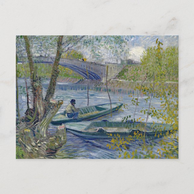 Van Gogh Fishing Vår Painting Vykort (Framsida)