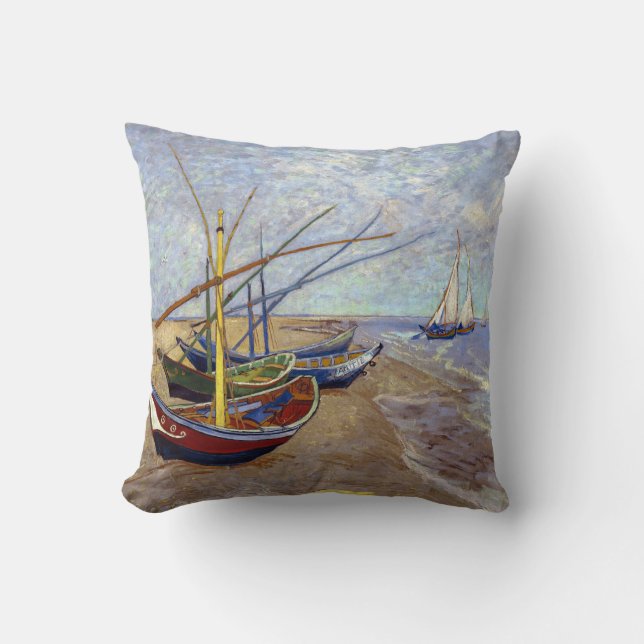 Van Gogh Fishings Boats Pillow Kudde (Framsida)