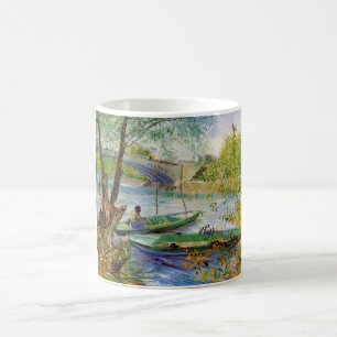 Van Gogh fiskar på våren, Pont de Clichy Kaffemugg