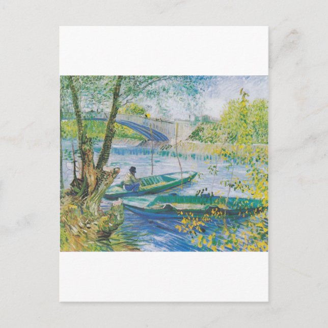 Van Gogh Fiskare och båtar i Pont de Clichy Vykort (Framsida)