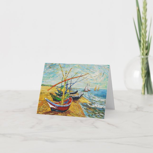 Van Gogh fiskebåtar noterar kortet Kort (Framsida)