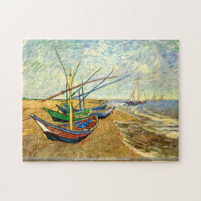 Van Gogh - fiskebåtar på den Saintes-Maries Pussel (Horisontell)