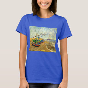 Van Gogh Fiskebåtar på stranden i Saintes Maries T Shirt