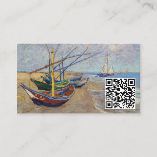 Van Gogh - Fiskebåtar på stranden - QR-koden Visitkort