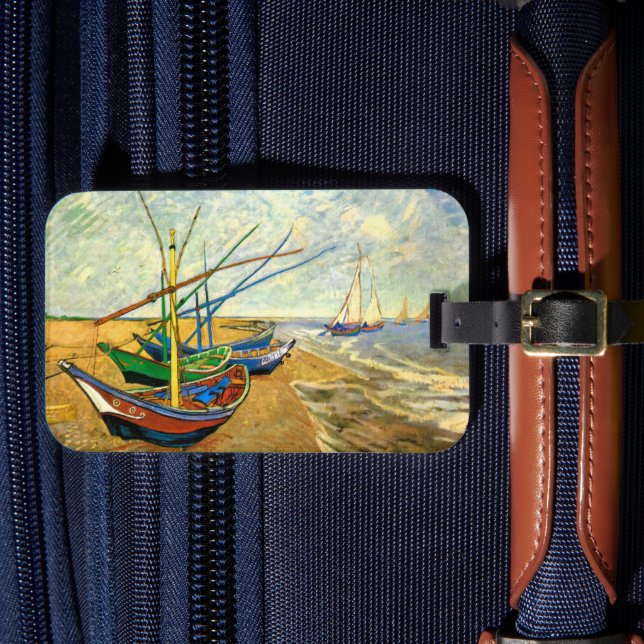 Van Gogh Fiskebåtar på stranden vid Saintes Maries Bagagebricka (Framsida Insitu 4)