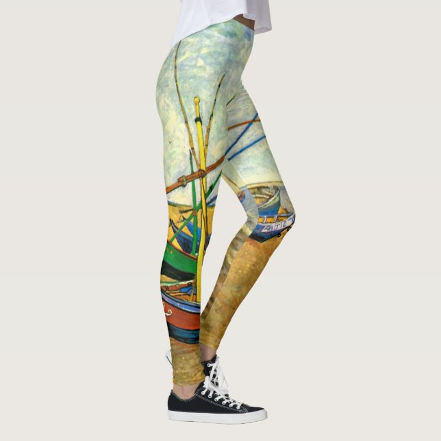 Van Gogh Fiskebåtar på stranden vid Saintes Maries Leggings (Höger)