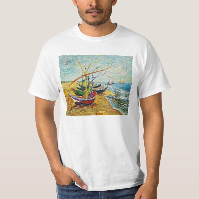 Van Gogh fiskebåtT-tröja Tee Shirt (Framsida)