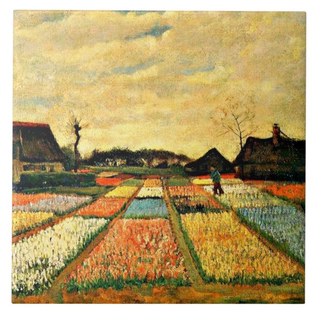 Van Gogh - Flower Beds i Nederländerna Kakelplatta (Framsidan)