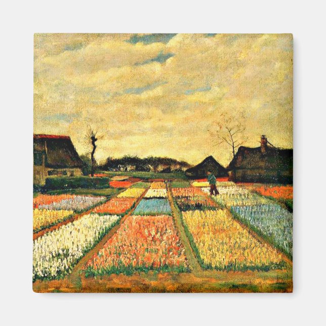 Van Gogh - Flower Beds i Nederländerna Magnet (Framsidan)