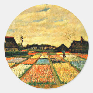 Van Gogh - Flower Beds i Nederländerna Runt Klistermärke
