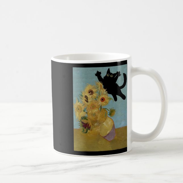 Van Gogh Flowers Cat Sunblommor Kaffemugg (Höger)