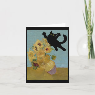 Van Gogh Flowers Cat Sunblommor Kort