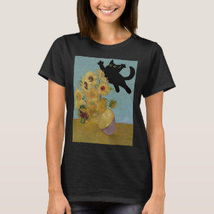 Van Gogh Flowers Cat Sunblommor T Shirt