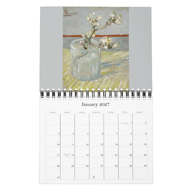 Van Gogh Flowers & Hello Life 2016 Small Kalender (Jan 2027)