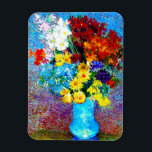 Van Gogh Flowers i Blå Vas Magnet<br><div class="desc">Magnet med Vincent van Goghs oljemålning Flowers i Blue Vas (1887). Vackra blommor från olika färg är arrangerade i ett blått vas: rött,  lila,  vitt,  blått,  gult,  rött,  orange. En underbar gåva till fläkt av postimperialism och nederländsk konst.</div>