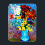 Van Gogh Flowers i Blå Vas Magnet<br><div class="desc">Magnet med Vincent van Goghs oljemålning Flowers i Blue Vas (1887). Vackra blommor från olika färg är arrangerade i ett blått vas: rött,  lila,  vitt,  blått,  gult,  rött,  orange. En underbar gåva till fläkt av postimperialism och nederländsk konst.</div>