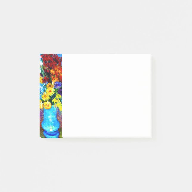 Van Gogh Flowers i Blå Vas Post-it Block (Framsida)