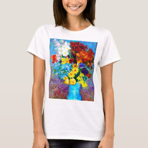 Van Gogh Flowers i Blå Vas T Shirt