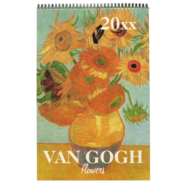 Van Gogh Flowers med solblommor, Poppies, Irises Kalender (Omslag)