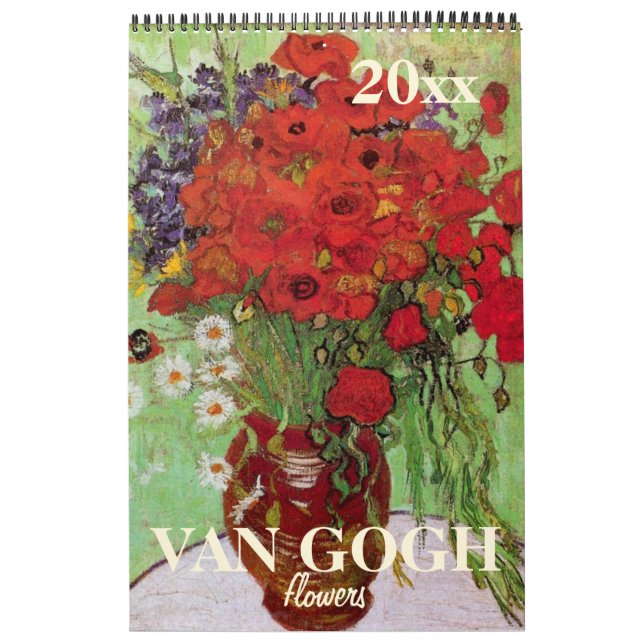 Van Gogh Flowers with Irises, Sunblommor, Poppies Kalender (Omslag)