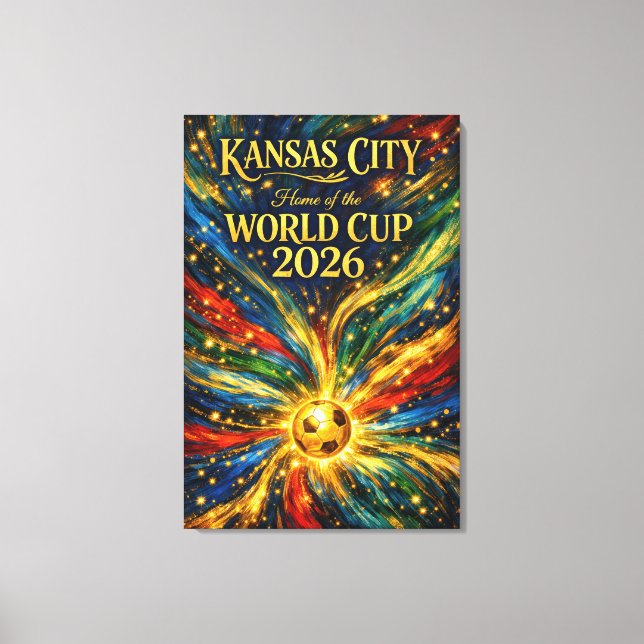 Van Gogh Fluid Art Print Kansas City World Cup  Canvastryck (Framsida)