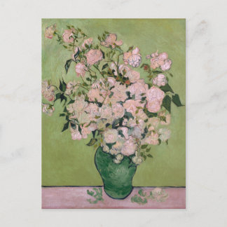 Van Gogh för rosa ros (F682) konst Vykort