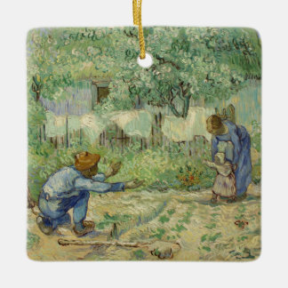 Van Gogh första steg efter Millet Julgransprydnad Keramik