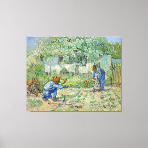 Van Gogh-första steg målning Canvastryck