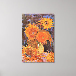 Van Gogh - Fortfarande Life Vas med fem solblommor Canvastryck