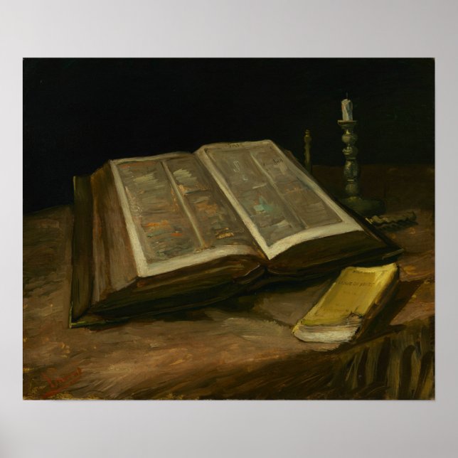Van Gogh - fortfarande liv med bibel Poster (Framsidan)