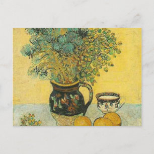 van gogh fortfarande livsnödmajolica med vilda blo vykort