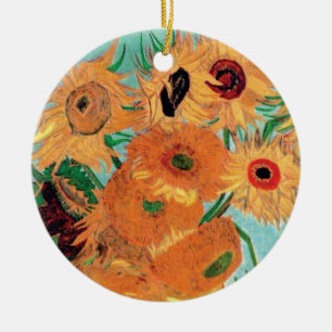 Van Gogh - fortfarande Vas med tolv solblommor Julgransprydnad Keramik