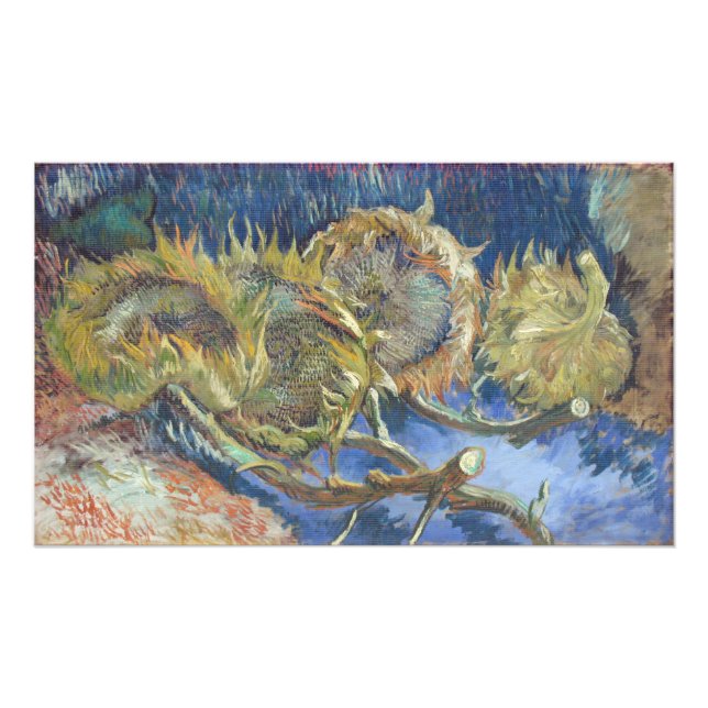 Van Gogh Four Withered Sunflowers Finkonst Fototryck (Framsidan)