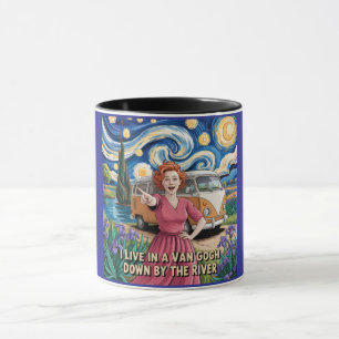 Van Gogh från floden - Artistic Boho , Funny Mugg