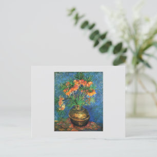 Van Gogh Fritillaries i en koppar Vas Helg Vykort