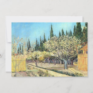 Van Gogh Fruktträdgården i blom, kantad av cypress Inbjudningar