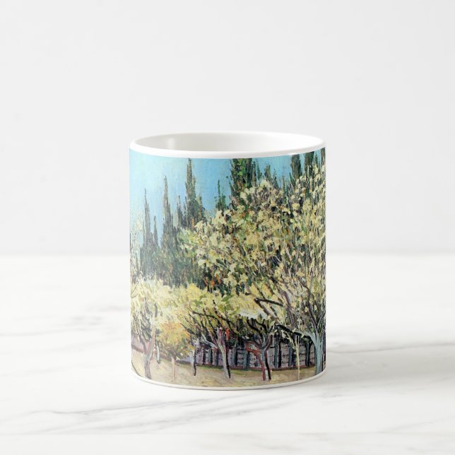 Van Gogh Fruktträdgården i blom, kantad av cypress Kaffemugg (Center)