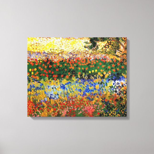 Van Gogh - Garden at Arles (även känt som Blommar  Canvastryck (Framsida)