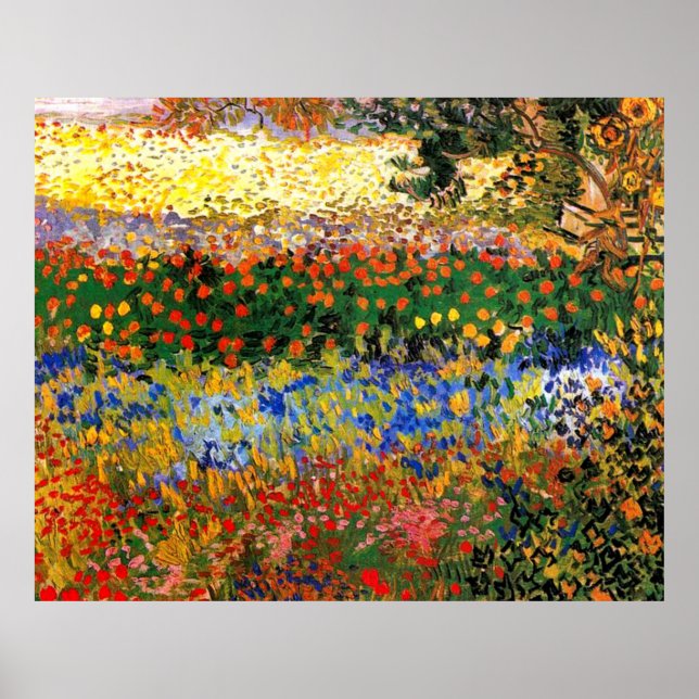 Van Gogh - Garden at Arles (även känt som Blommar  Poster (Framsidan)