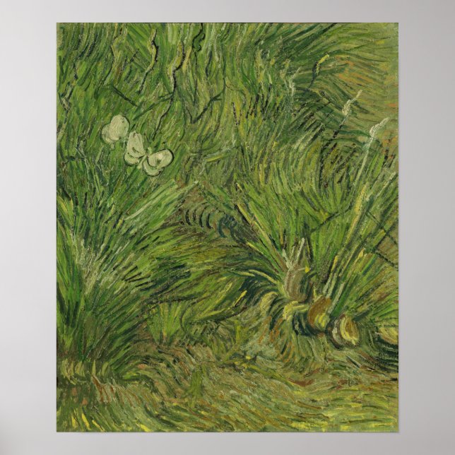 Van Gogh - Garden med fjärilar Poster (Framsidan)